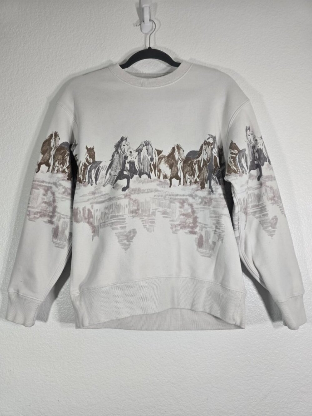 Abercrombie & Fitch Sweatshirt Women 2XS Sunday Crew Soft as F Horses Animals